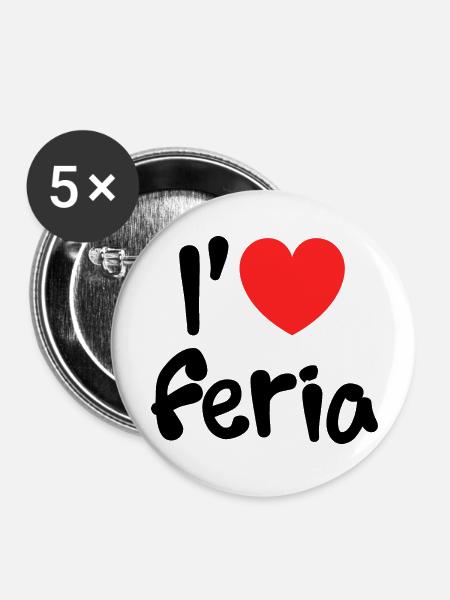 Liebe feria Liebe - Buttons groß 56 mm (5er Pack) - Weiß