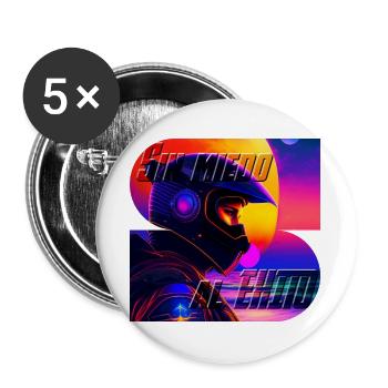 Furchtloses Neon Moto - Buttons groß 56 mm (5er Pack) - Weiß - Vorne