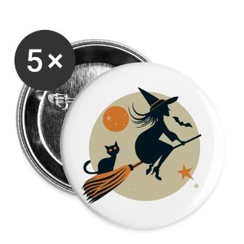 Witch - Buttons large 2.2''/56 mm (5-pack) - white - Front