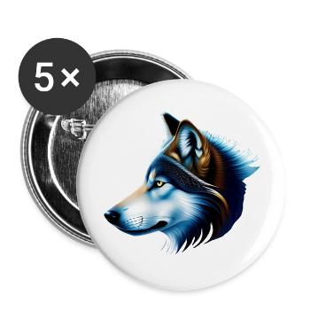 Wolf - Buttons large 2.2''/56 mm (5-pack) - white - Front