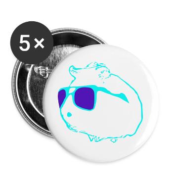 Cool guinea pig - Buttons large 2.2''/56 mm (5-pack) - white - Front
