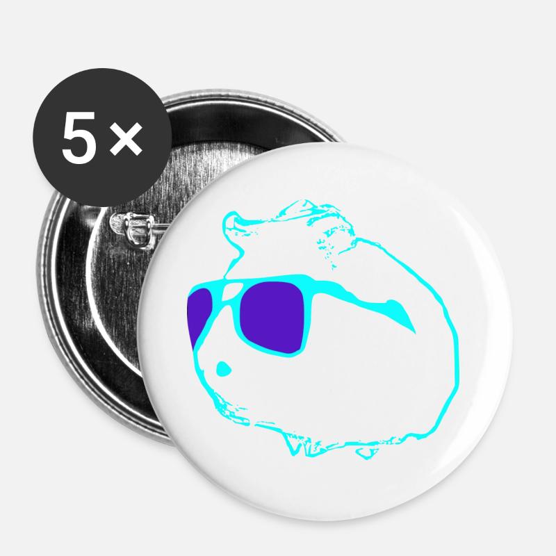 Cool guinea pig - Buttons large 2.2''/56 mm (5-pack) - white