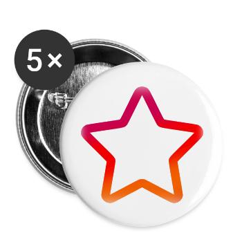 Colored star - Buttons large 2.2''/56 mm (5-pack) - white - Front