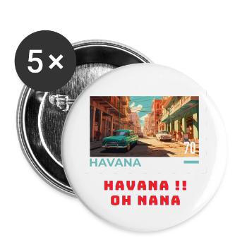 La Havane - Lot de 5 grands badges (56 mm) - blanc - Devant