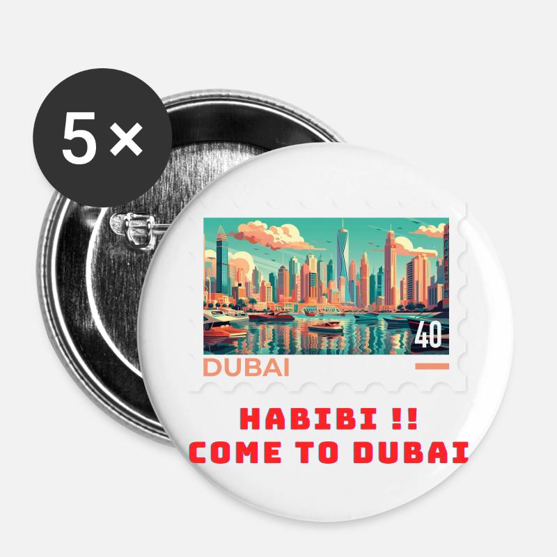 Dubai - Buttons large 2.2''/56 mm (5-pack) - white