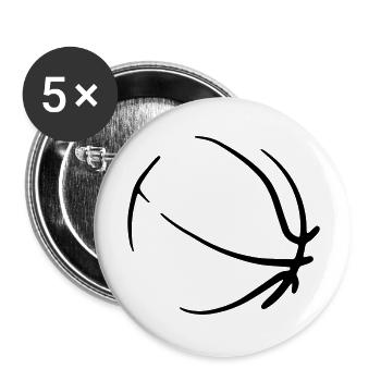 Basket-ball 30 - Lot de 5 grands badges (56 mm) - blanc - Devant