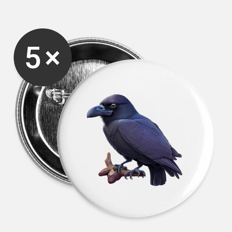 Crow - Buttons large 2.2''/56 mm (5-pack) - white