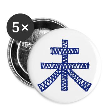 Schaf / Ziege (Japanisch) Astrologisch - Buttons groß 56 mm (5er Pack) - Weiß - Vorne