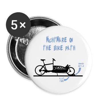 Cargo bike nightmare, cargo bike, e-bike - Buttons large 2.2''/56 mm (5-pack) - white - Front