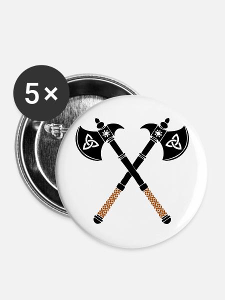 äxte axt - Buttons groß 56 mm (5er Pack) - Weiß