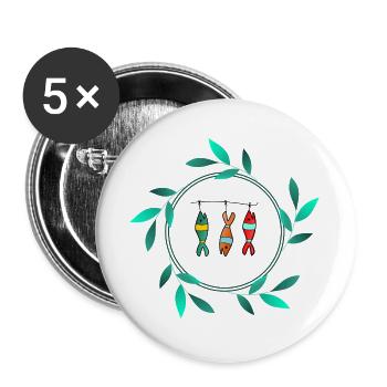 WEIHNACHTEN. JAHR. JAHRESTAG. RUHESTAND. FEST. HERZ. - Buttons groß 56 mm (5er Pack) - Weiß - Vorne