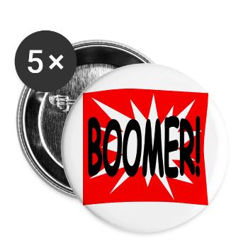 Boomer- Geburtstag-Humor-lustig-Version 1 - Buttons groß 56 mm (5er Pack) - Weiß - Vorne