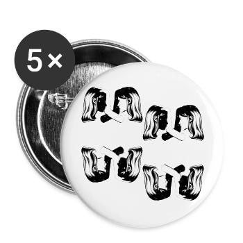 Miroir mon beau Miroir - Lot de 5 grands badges (56 mm) - blanc - Devant