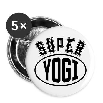 Super Yogi / Yoga - Buttons groß 56 mm (5er Pack) - Weiß - Vorne