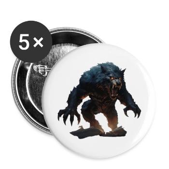 a classic Werewolf Monster in a comic style - Buttons groß 56 mm (5er Pack) - Weiß - Vorne