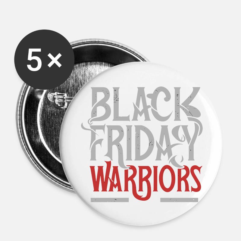 Black Friday Warriors - Buttons large 2.2''/56 mm (5-pack) - white
