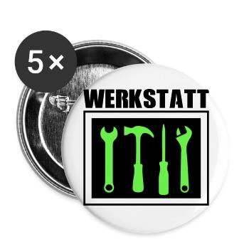 werkzeug werkstatt 02 - Buttons groß 56 mm (5er Pack) - Weiß - Vorne