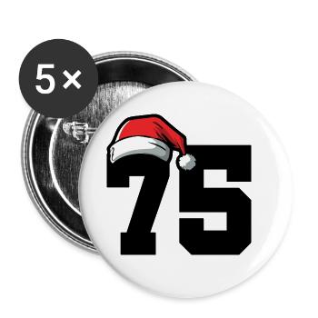 75 Number Christmas - Buttons large 2.2''/56 mm (5-pack) - white - Front
