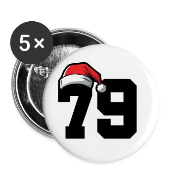 79 Zahl Weihnachten - Buttons groß 56 mm (5er Pack) - Weiß - Vorne