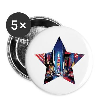 Times Square New York - Buttons groß 56 mm (5er Pack) - Weiß - Vorne