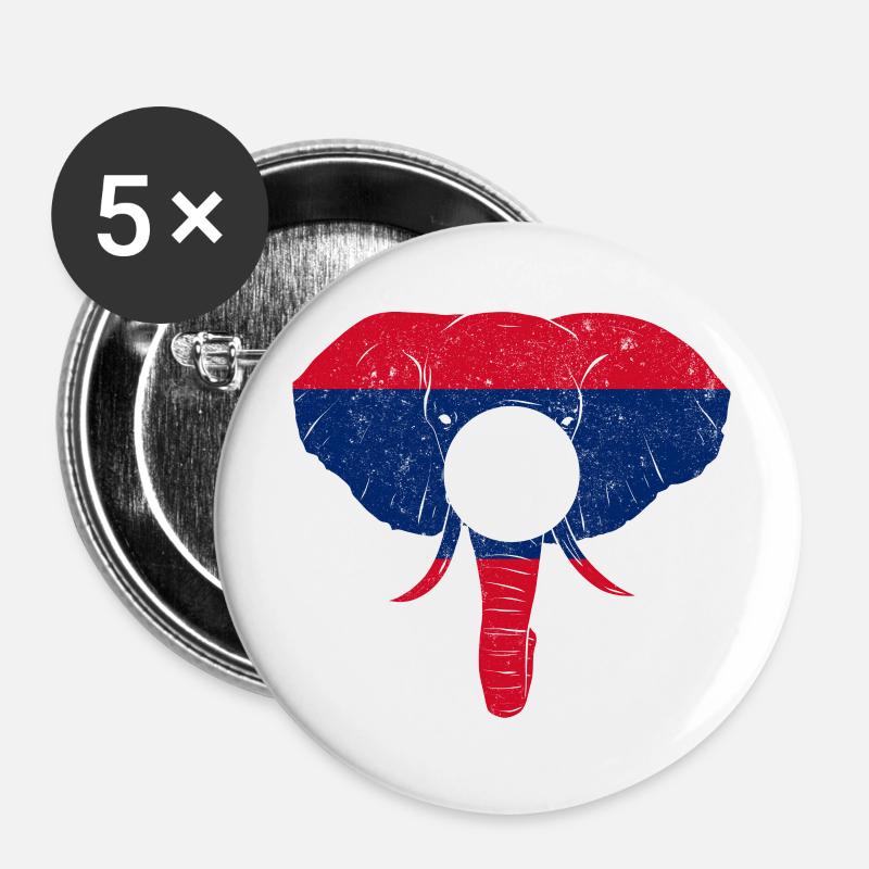 Laos Lao Laotian Flag Elephant Lao I Gift - Buttons large 2.2''/56 mm (5-pack) - white