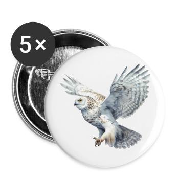 Harfang des neiges 04 - Lot de 5 grands badges (56 mm) - blanc - Devant