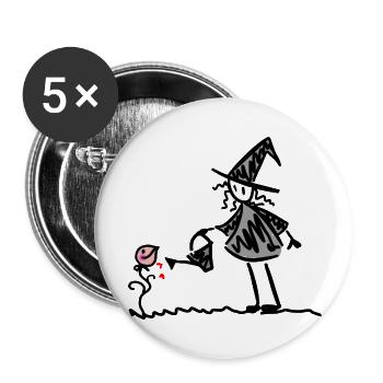 Witch Plant - Buttons large 2.2''/56 mm (5-pack) - white - Front