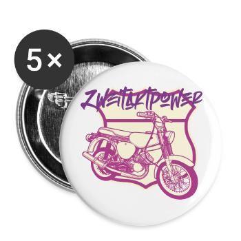 S51 (Zweitaktpower) // Illustration - Buttons groß 56 mm (5er Pack) - Weiß - Vorne