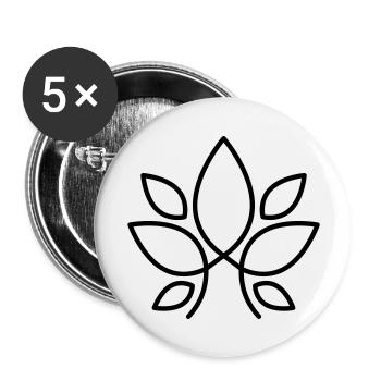 abstract logo with leaves - Buttons large 2.2''/56 mm (5-pack) - white - Front