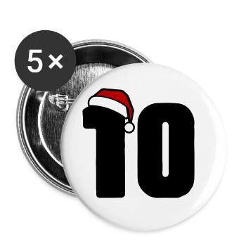 10 Numéro de Noël - Lot de 5 grands badges (56 mm) - blanc - Devant