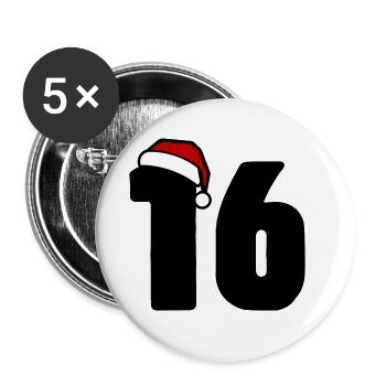 16 Numéro Noël - Lot de 5 grands badges (56 mm) - blanc - Devant
