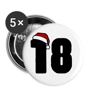 18 Zahl Weihnachten - Buttons groß 56 mm (5er Pack) - Weiß - Vorne