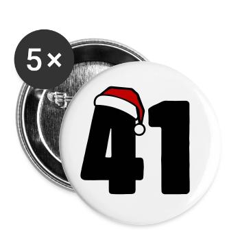 41 Zahl Weihnachten - Buttons groß 56 mm (5er Pack) - Weiß - Vorne