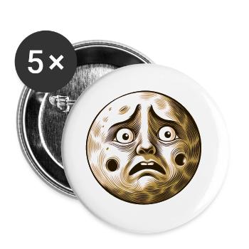Schreckhafter Mond - Buttons groß 56 mm (5er Pack) - Weiß - Vorne