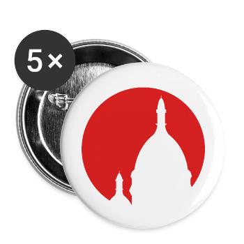 Sacré-Coeur Montmartre Paris red silhouette - Buttons large 2.2''/56 mm (5-pack) - white - Front