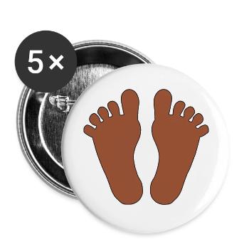 Baby Füße Mädchen Junge - Buttons groß 56 mm (5er Pack) - Weiß - Vorne