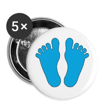 Bébé Pieds Garçon - Lot de 5 grands badges (56 mm) - blanc - Devant