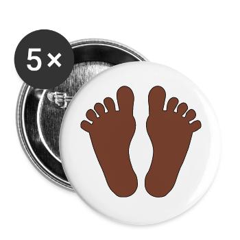 Bébé Pieds Fille Garçon - Lot de 5 grands badges (56 mm) - blanc - Devant