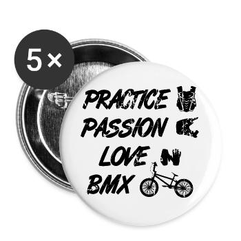 Passion Love BMX - Buttons groß 56 mm (5er Pack) - Weiß - Vorne