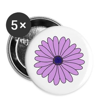 Flower Purple Marguerite - Buttons large 2.2''/56 mm (5-pack) - white - Front