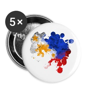Philippines drapeau philippin fierté je cadeau - Lot de 5 grands badges (56 mm) - blanc - Devant