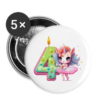 Birthday birthday party birthday gift born - Buttons large 2.2''/56 mm (5-pack) - white - Front