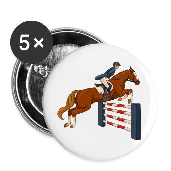 Horse, Rider, Horse Riding - Buttons large 2.2''/56 mm (5-pack) - white - Front