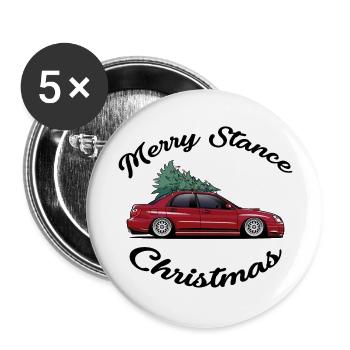 Merry Stance Christmas - Buttons large 2.2''/56 mm (5-pack) - white - Front