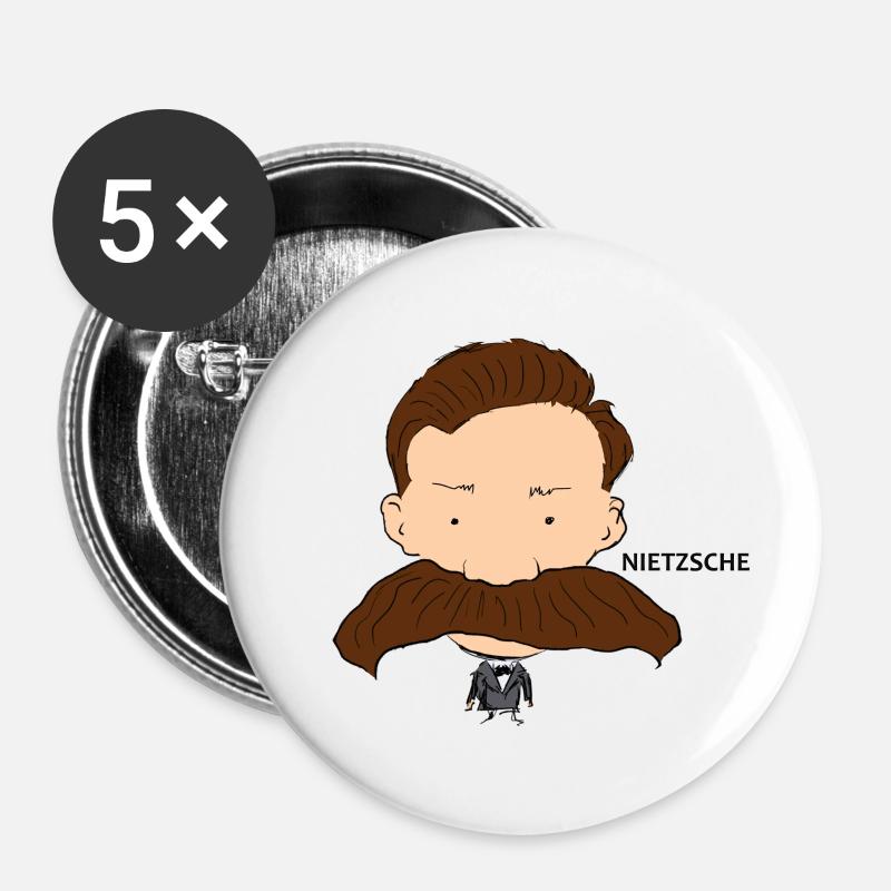 Nietzsche - Buttons large 2.2''/56 mm (5-pack) - white