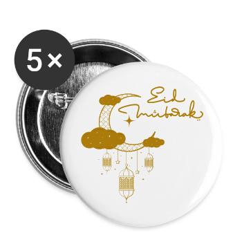 Eid Mubarak / Ramadan / Islam - Buttons large 2.2''/56 mm (5-pack) - white - Front
