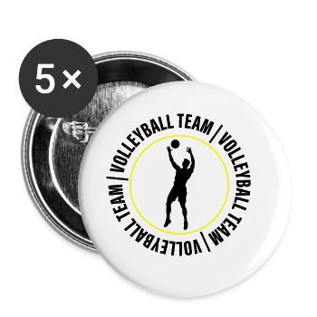 Joueurs de club de l’équipe de volley-ball - Lot de 5 grands badges (56 mm) - blanc - Devant