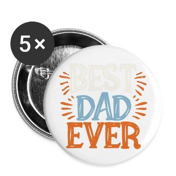 Best dad ever - Lot de 5 grands badges (56 mm) - blanc - Devant