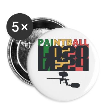 Paintball Love 2024 Couleurs rasta - Lot de 5 grands badges (56 mm) - blanc - Devant