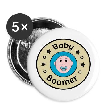 Baby Boomer - Buttons large 2.2''/56 mm (5-pack) - white - Front